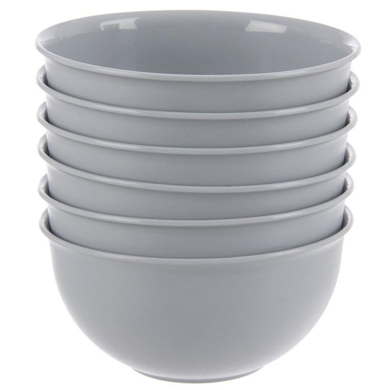 Orion, Sandy, miseczki plastikowe, szare, 13 cm, 500 ml, 6 szt.