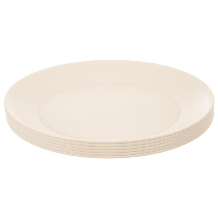 Orion, Sandy, talerze deserowe, plastikowe, kremowe, 20,5 cm, 6 szt.