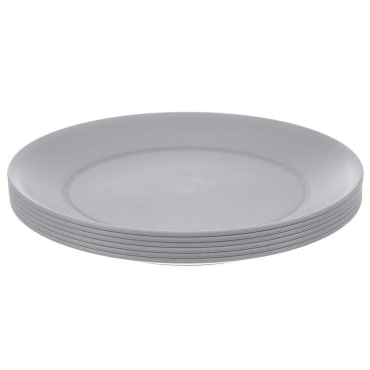 Orion, Sandy, talerze deserowe, plastikowe, szare, 20,5 cm, 6 szt.