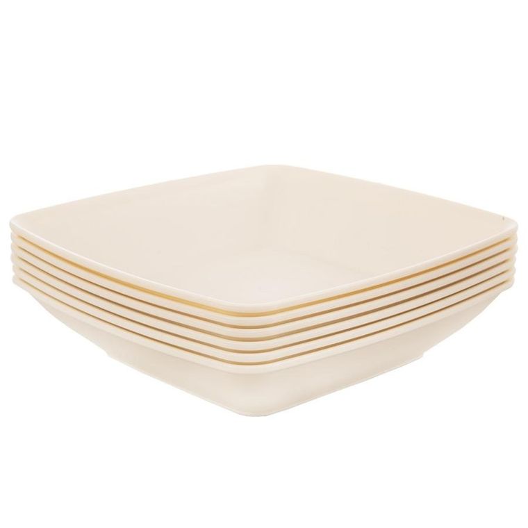 Orion, Sandy, talerze obiadowe, głębokie, plastikowe, kremowe, 17,5 cm, 500 ml, 6 szt.