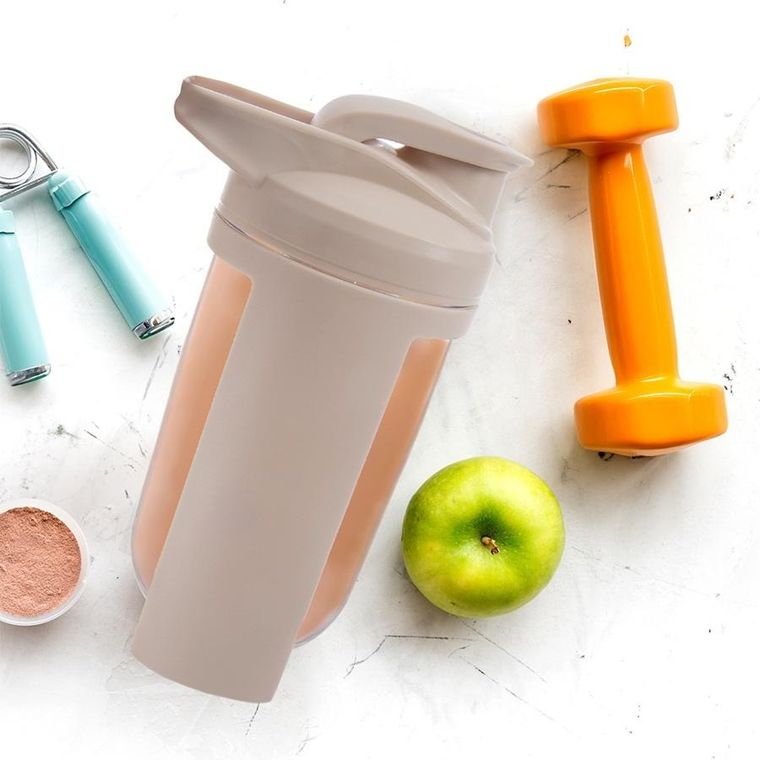 Orion, shaker treningowy z kulką tritan, beżowy, 700 ml