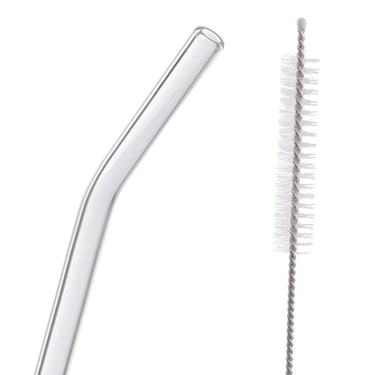 Orion, słomki do napojów, Szklane z czyścikiem, 20 cm, 5 elementów