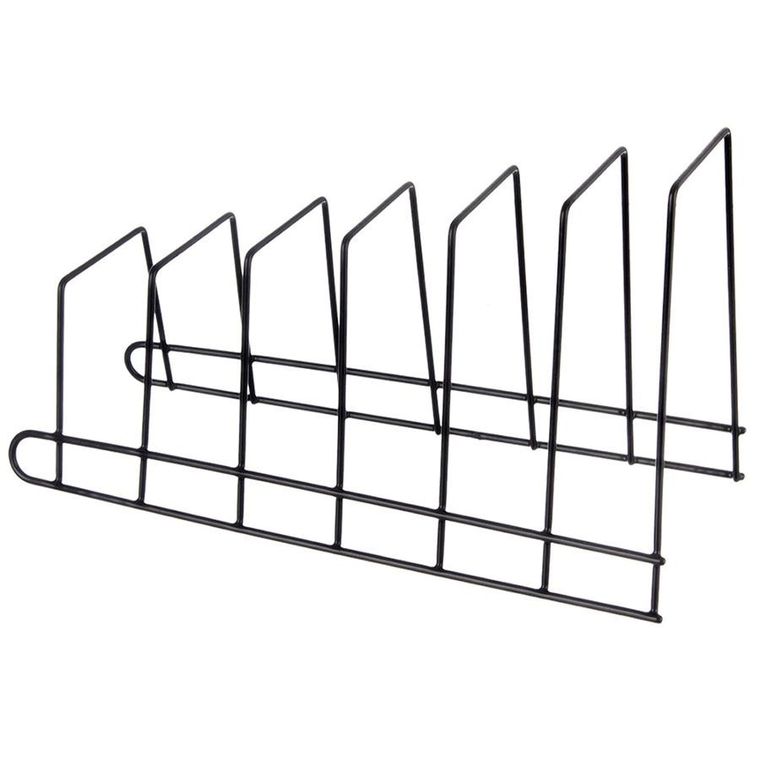 Orion, stojak na pokrywki i talerze, metalowy, czarny, Radka, 34.5-14-19 cm