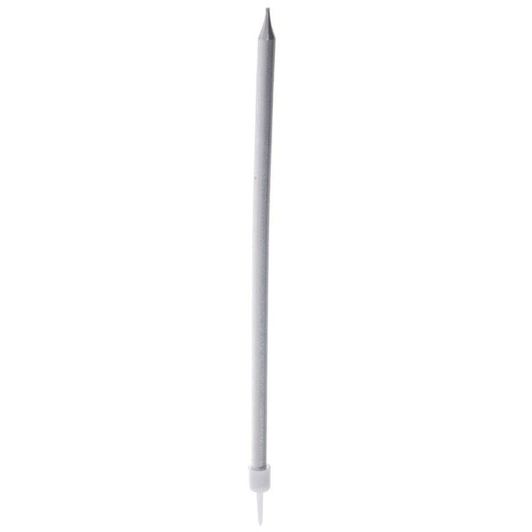 Orion, świeczki do tortu, srebrne, długie, 14.5 cm, 12 szt.