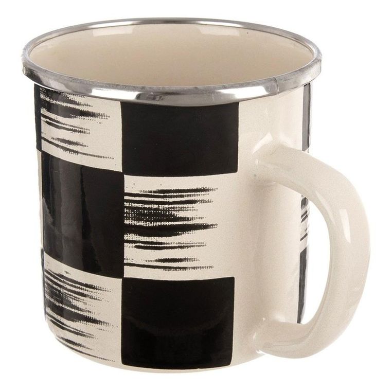 Orion, Szachownica, kubek emaliowany, 400 ml