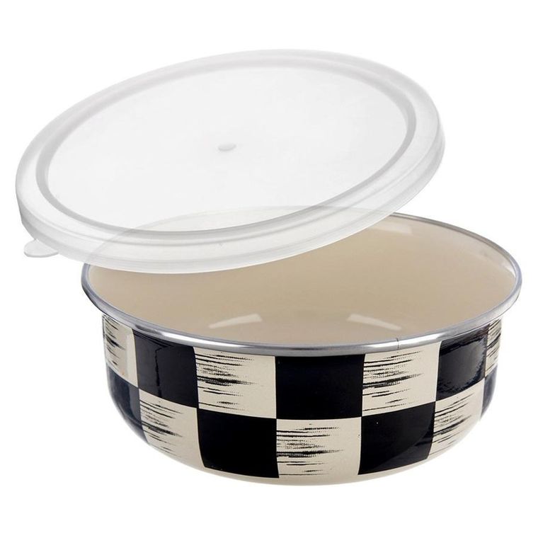 Orion, Szachownica, miska emaliowana z pokrywką, 19 cm, 1,5l