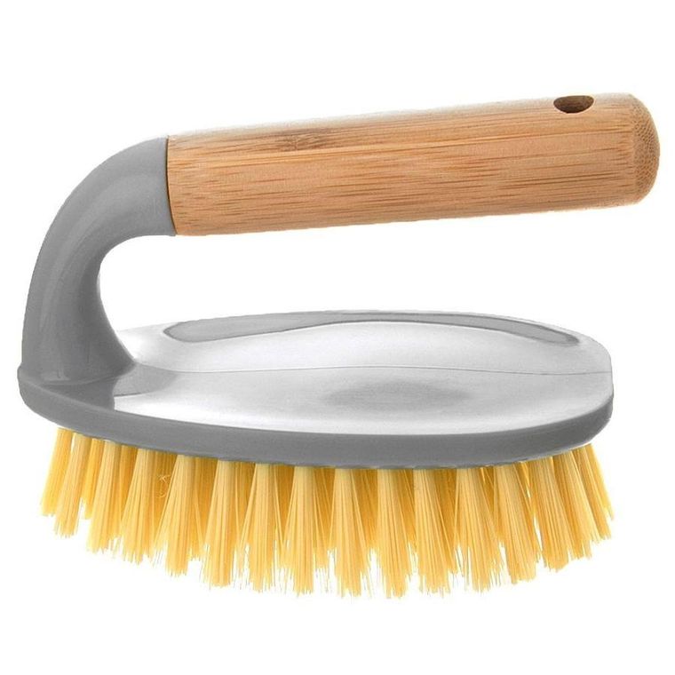 Orion, szczotka z uchwytem bambusowym do czyszczenia, szara, Woody