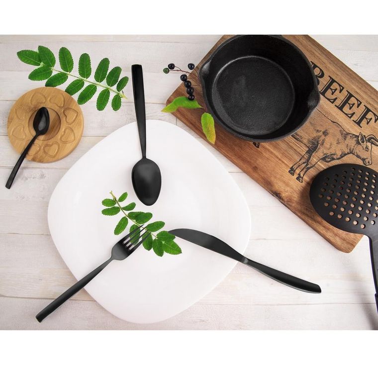 Orion, sztućce czarne, black luxure, 24 elementy