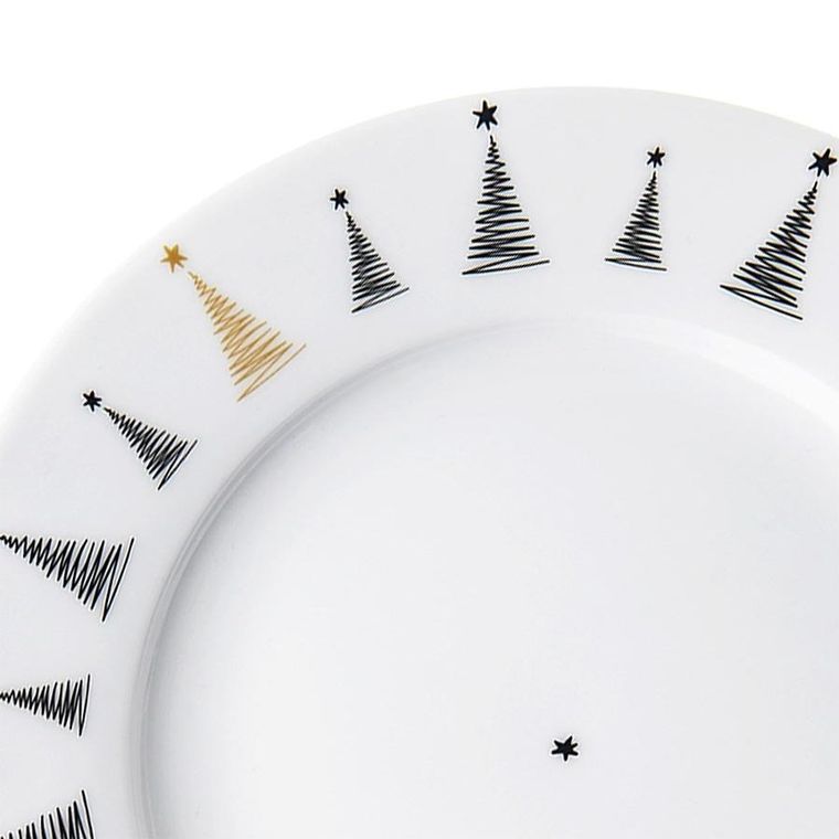 Orion, talerz deserowy porcelanowy, choinka, 20 cm