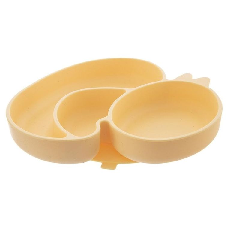 Orion, talerz dla dziecka silikonowy dzielony, żółta kaczka, 19,5-19 cm