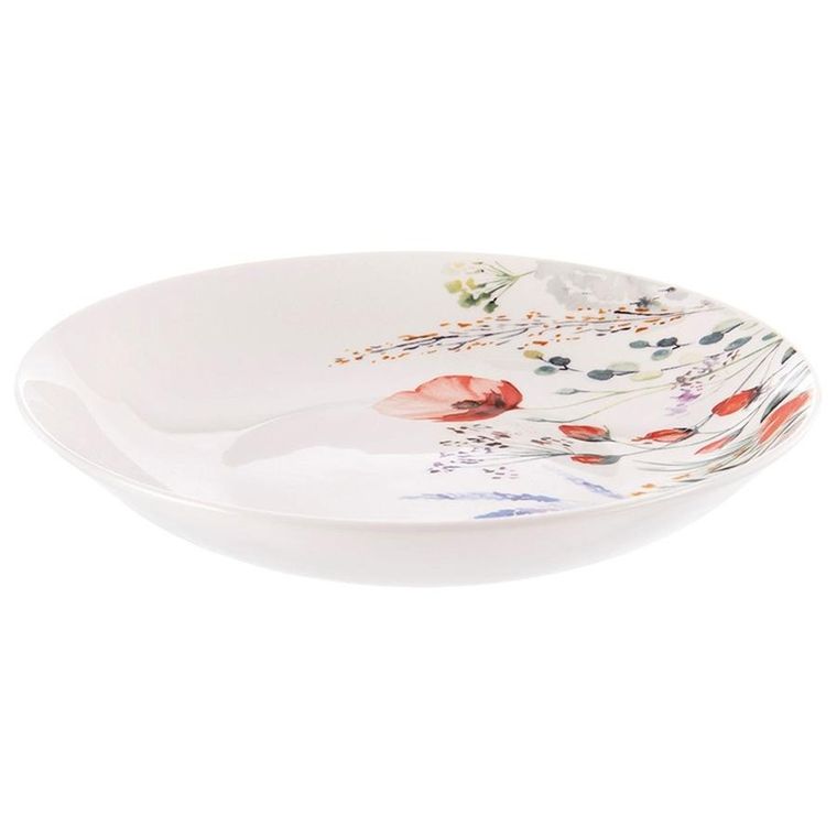 Orion, talerz obiadowy głęboki, porcelanowy, Maki, 20.5 cm, 600 ml