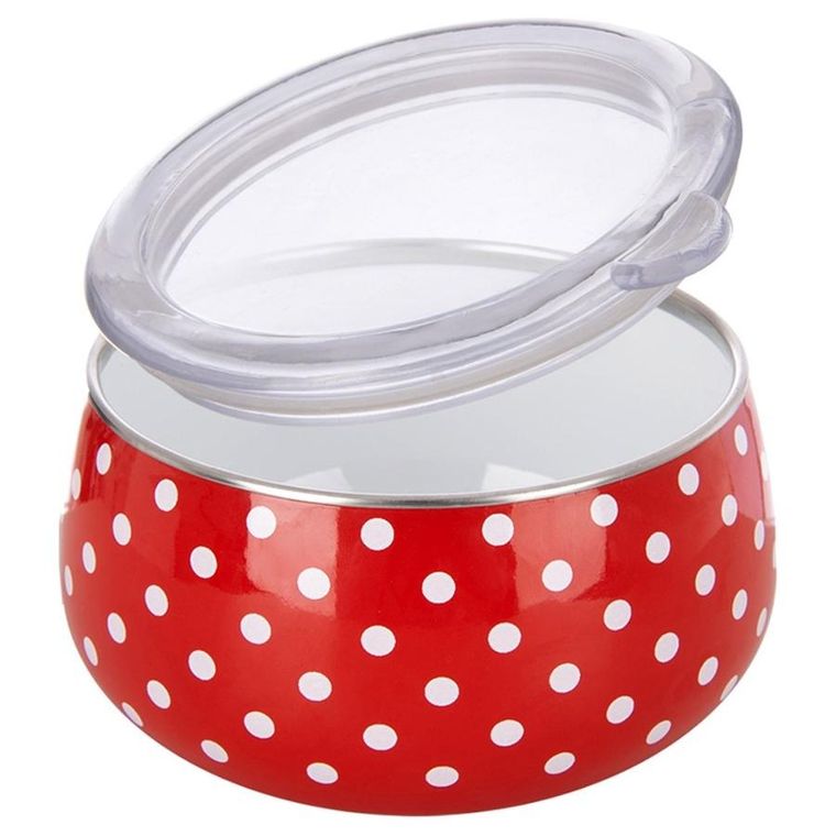 Orion, Tecka, miska emaliowana z pokrywką, 600 ml