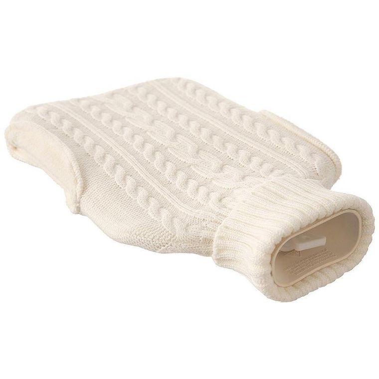 Orion, termofor gumowy w sweterku, beżowy, 1.6 l, 33-20 cm