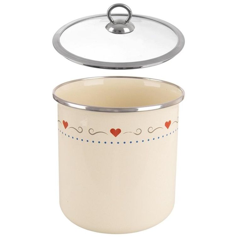 Orion, Tonca, pojemnik na żywność emaliowany z pokrywką szklaną, 1,4 l