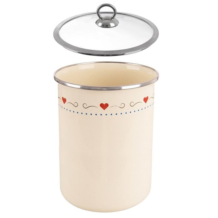 Orion, Tonca, pojemnik na żywność emaliowany z pokrywką szklaną, 1,9 l