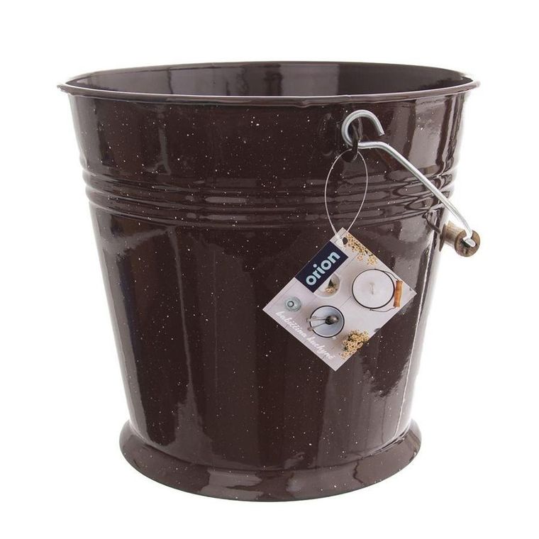 Orion, wiadro emaliowane do żywności, 10 l, brązowe