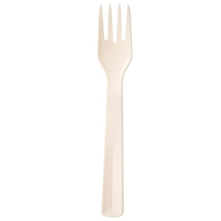 Orion, widelce stołowe, plastikowe kremowe, Sandy, 18 cm, 6 szt.