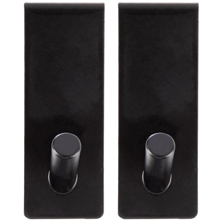 Orion, wieszak na drzwi, metalowy, czarny, 3-5-8 cm, 2 szt.