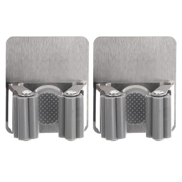 Orion, wieszak na mopa, miotłę i narzędzia, stalowy, samoprzylepny, 2 szt.