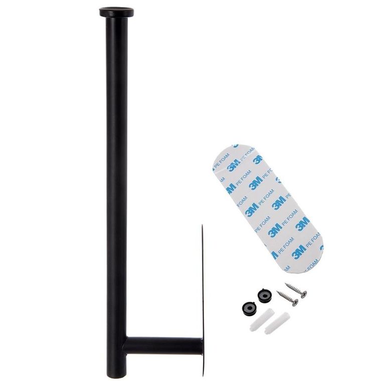 Orion, wieszak na ręcznik papierowy, metalowy czarny, Radka, 33.5-9,2-4.5 cm