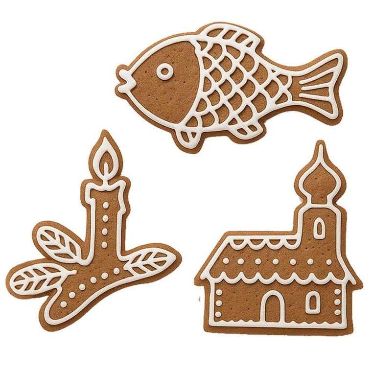 Orion, wykrawacze do ciastek, stalowe, 3 szt.