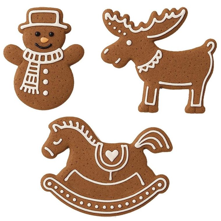 Orion, wykrawacze do ciastek, stalowe, bałwan, konik na biegunach, renifer, 3 szt.