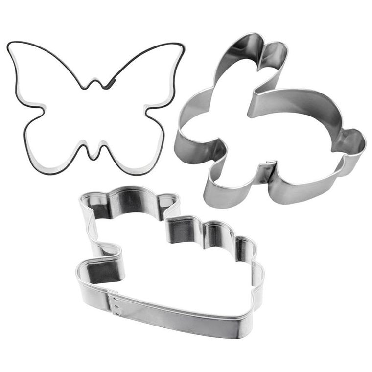 Orion, wykrawacze do ciastek stalowe, zajączek motyl baranek, 3 szt.
