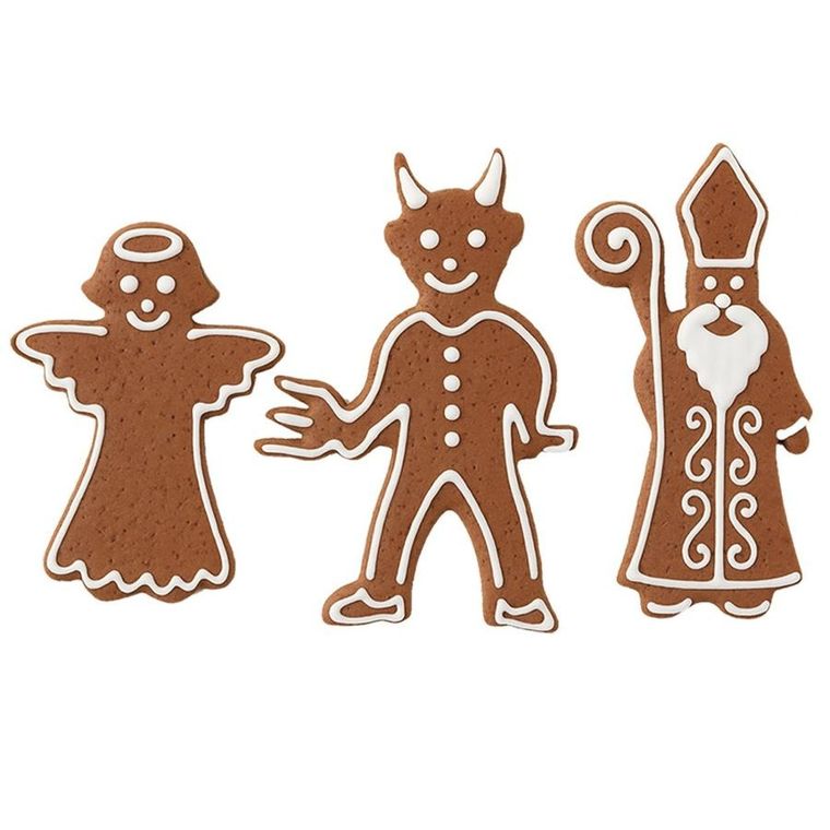 Orion, wykrawacze do ciastek, stalowy, diabeł, mikołaj, anioł, 3 szt.