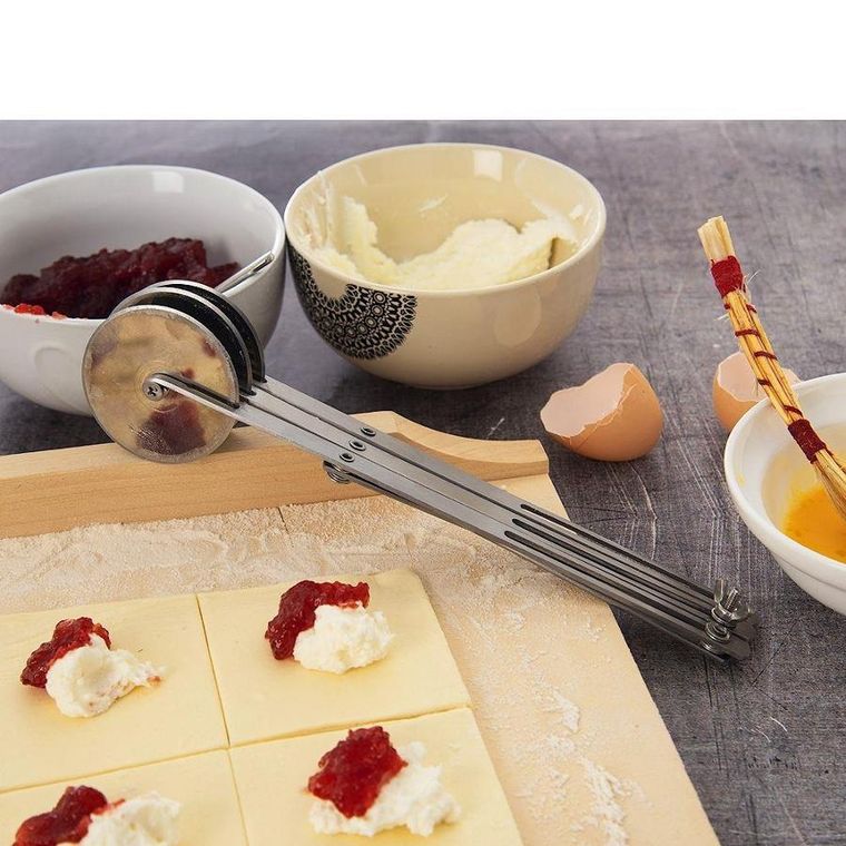 Orion, znacznik rozstawny do ciasta z 3 ostrzami, stalowy, 25 cm