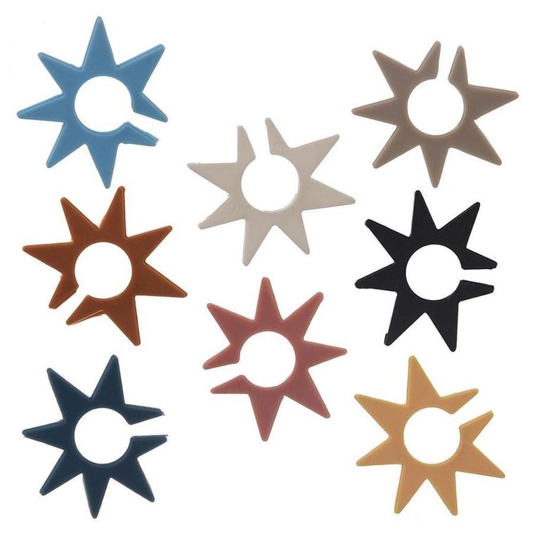 Orion, znaczniki na szklanki, kolorowe gwiazdy, 8 szt.