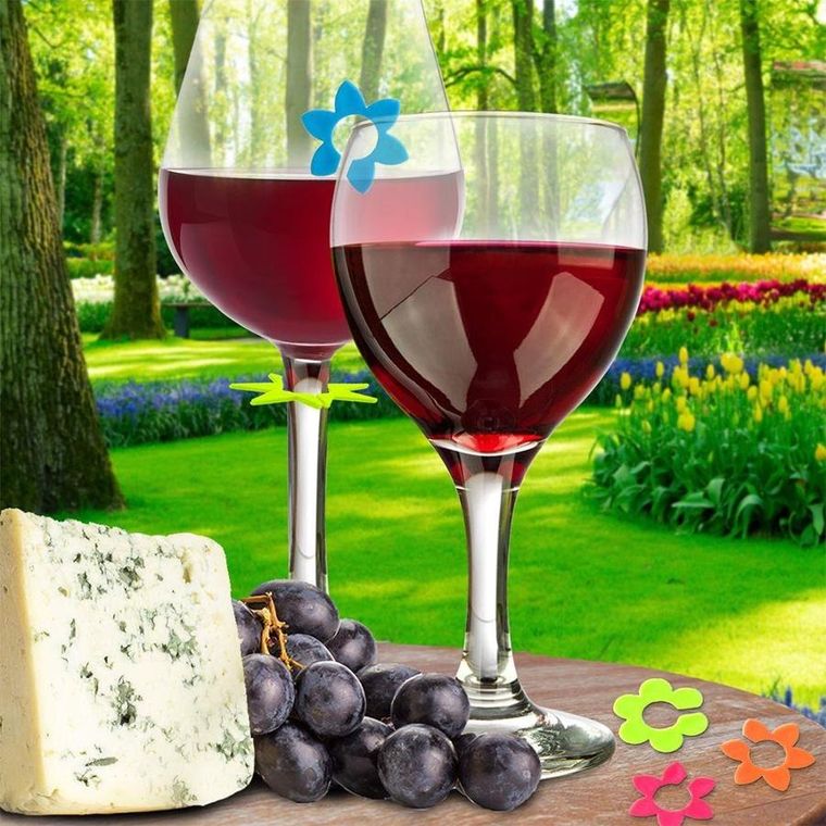 Orion, znaczniki na szklanki, kwiaty kolorowe, 10 szt.