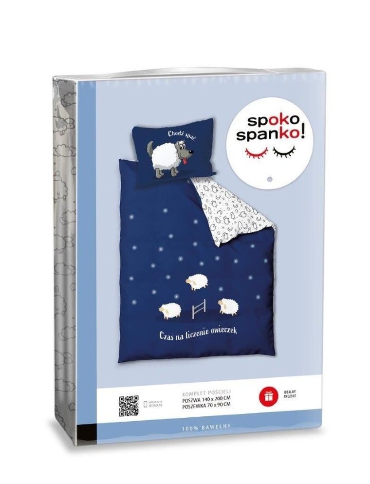 Owce, Spoko Spanko, 2-częściowy komplet pościeli bawełnianej, 140-200 cm