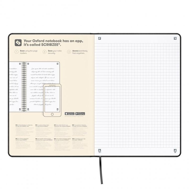Oxford, Signature, notatnik A5, 80 kartek, kratka, czarny, 1 szt.