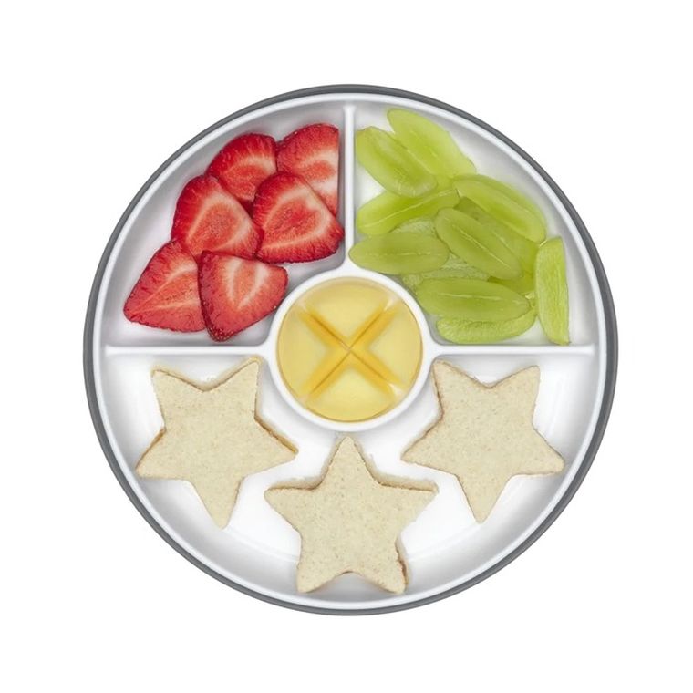 OXO, talerzyk z silikonową przyssawką, z przegródkami, grey