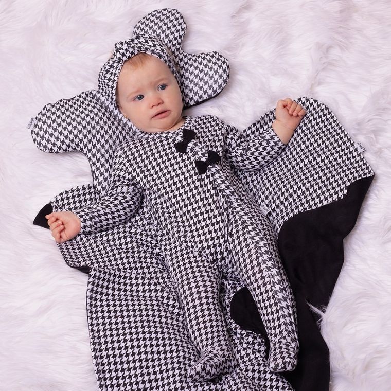 Pajac dziewczęcy, biało-czarny, Nicol