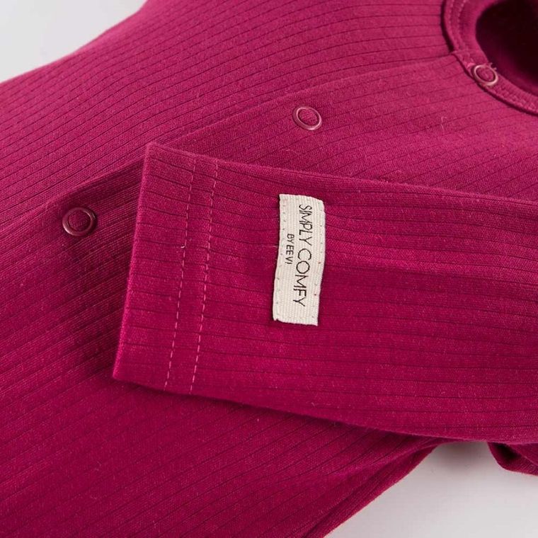 Pajac dziewczęcy, bordowy, kieszonka, Eevi