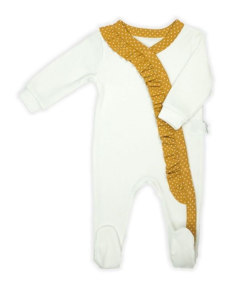 Pajac dziewczęcy, ecru, falbanka, Nicol