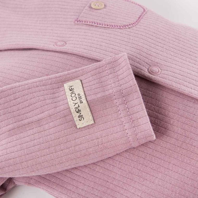 Pajac dziewczęcy, fioletowy, kieszonka, Eevi