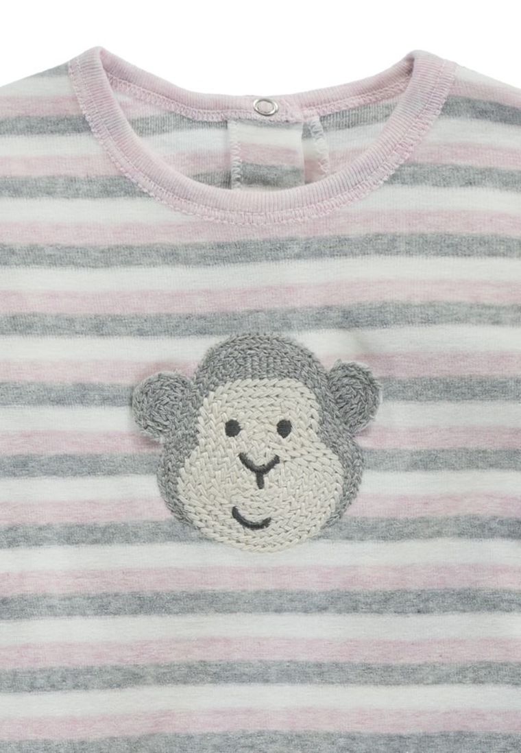 Pajac dziewczęcy, różowo-szary, Bellybutton