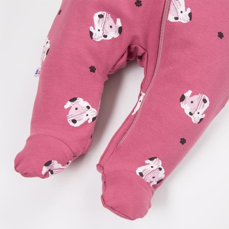 Pajac dziewczęcy z kapturem, różowy, Eevi