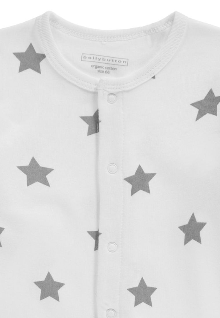 Pajac niemowlęcy, bawełna organiczna, biały, gwiazdki, Bellybutton