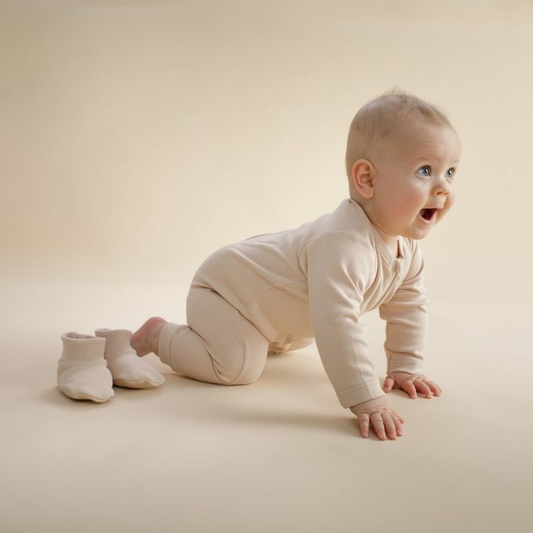 Pajac niemowlęcy, beżowy, Pinokio