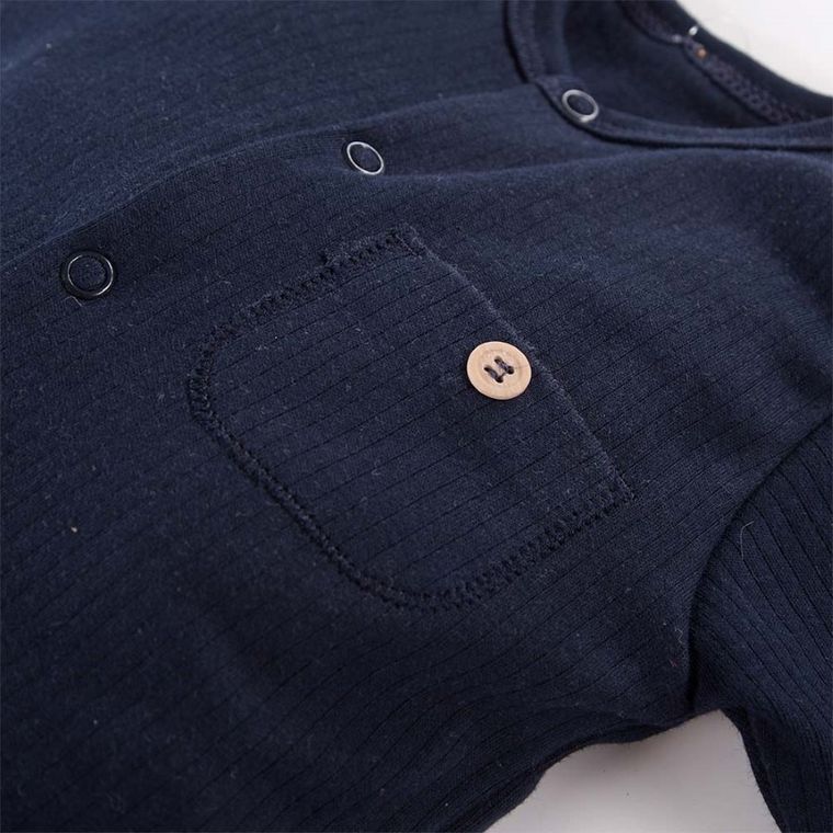 Pajac niemowlęcy, granatowy, kieszonka, Eevi