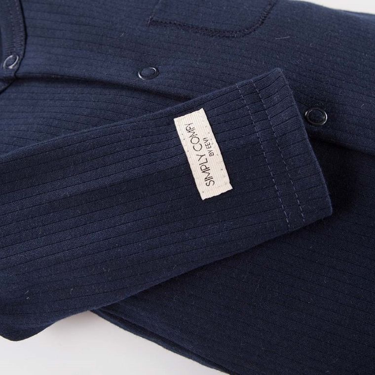 Pajac niemowlęcy, granatowy, kieszonka, Eevi