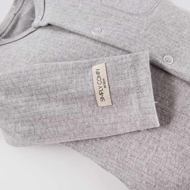 Pajac niemowlęcy, szary, kieszonka, Eevi