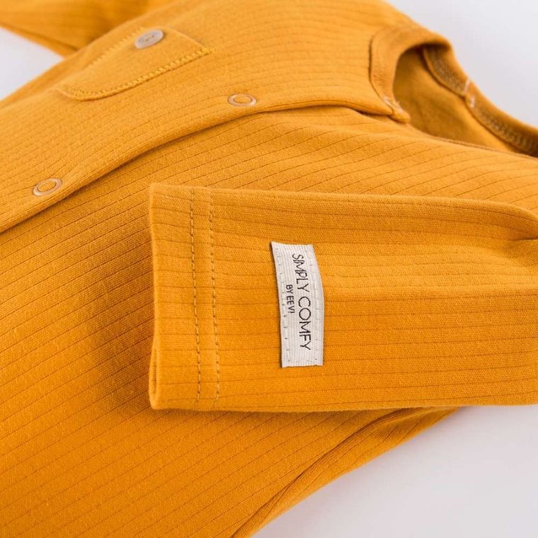 Pajac niemowlęcy, żółty, kieszonka, Eevi