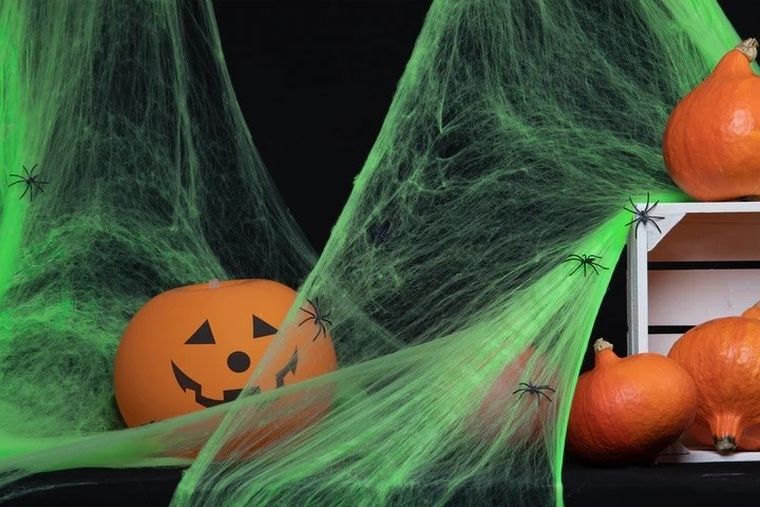 Pajęczyna Halloween, zielona, XXL, 200 g