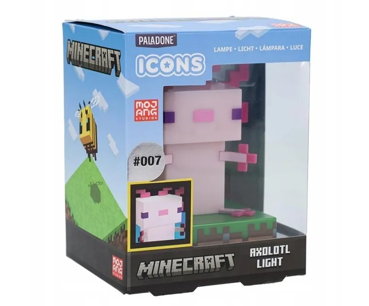 Paladone, Icons, Minecraft, Axolotl, lampka, 11 cm