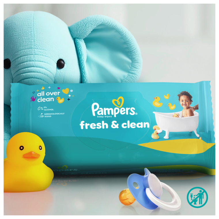 Pampers, Fresh Clean, chusteczki nawilżane, 1-80 szt.