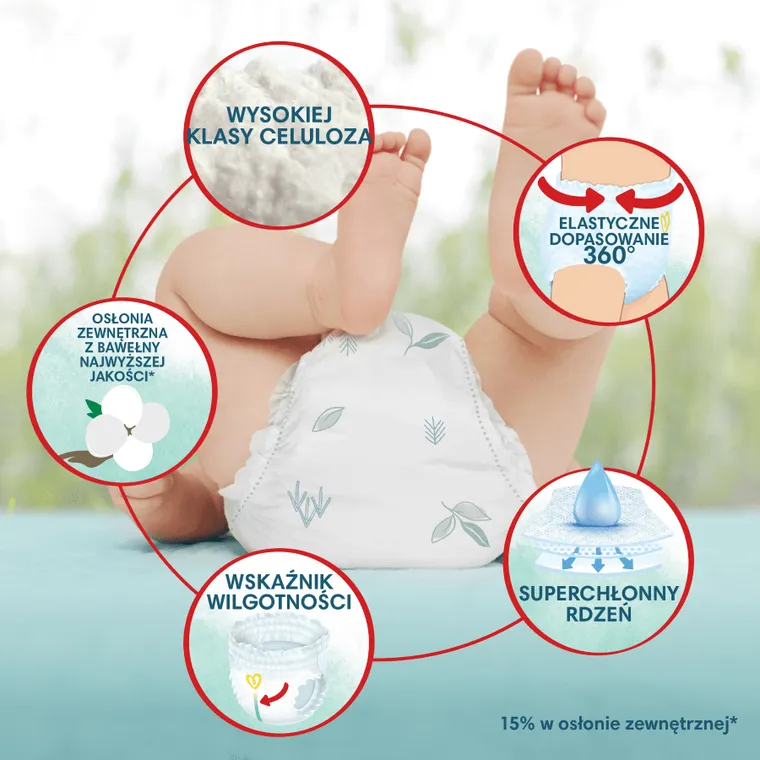 Pampers, Harmonie Baby, pieluchy jednorazowe, rozmiar 2, 4-8 kg, 32 szt.